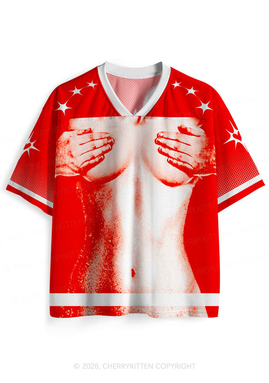 Red Touch Bxxbs Y2K Sport Jersey Shirts Cherrykitten