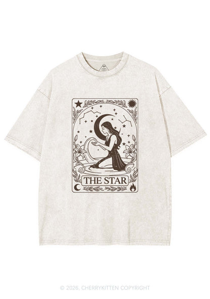 Halloween The Star Kneeling Woman Y2K Shirts Washed Tee Cherrykitten