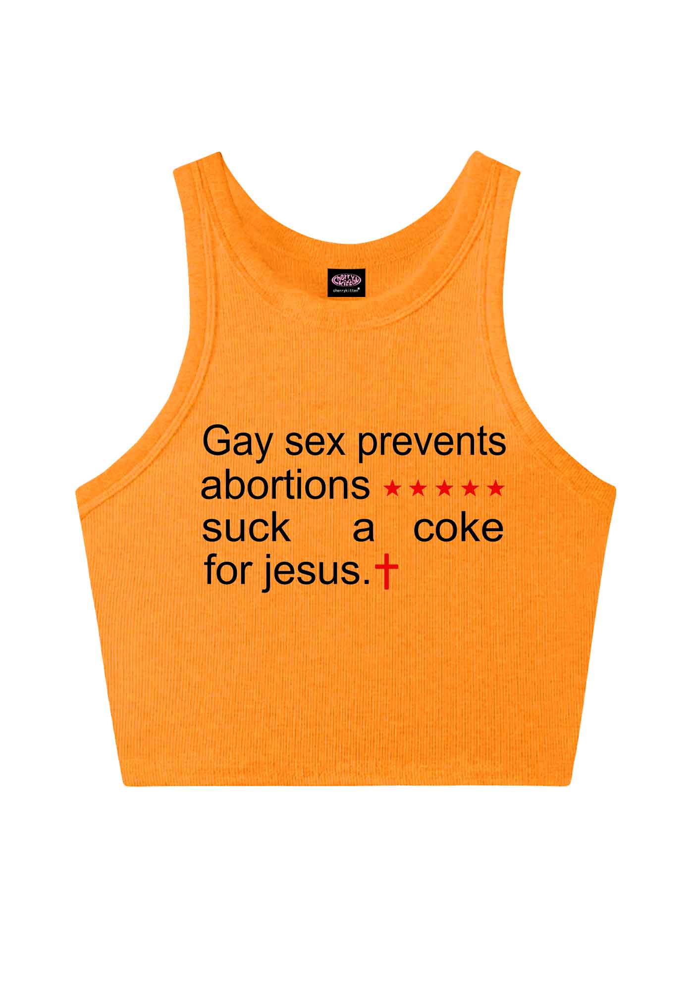 Suck A Coke For Jesus Pride Y2K Crop Tank Top Cherrykitten