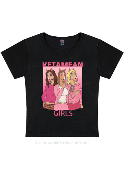 K Horse Girls Y2K Baby Tee Cherrykitten