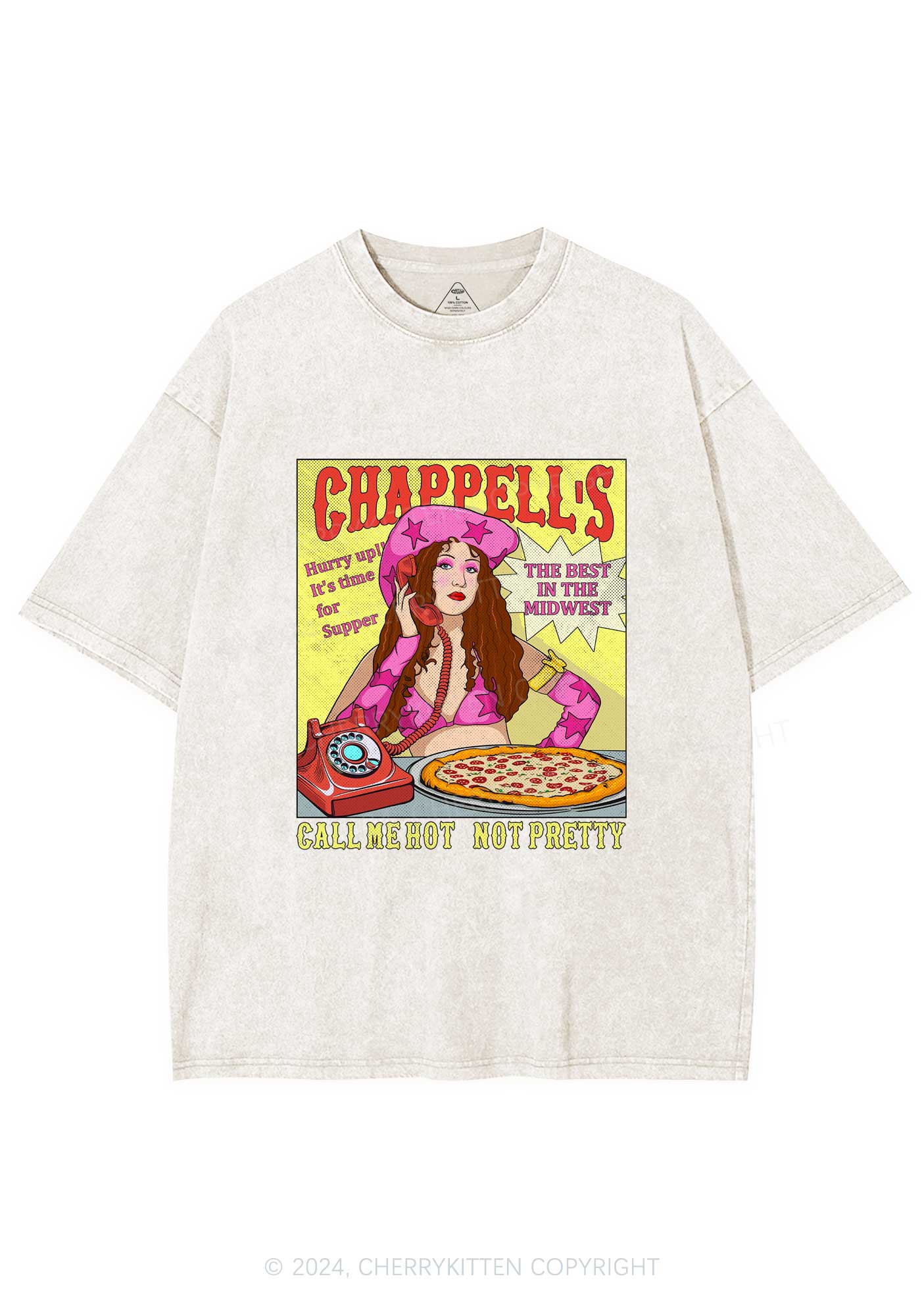 Call Me Hot Y2K Washed Tee Cherrykitten