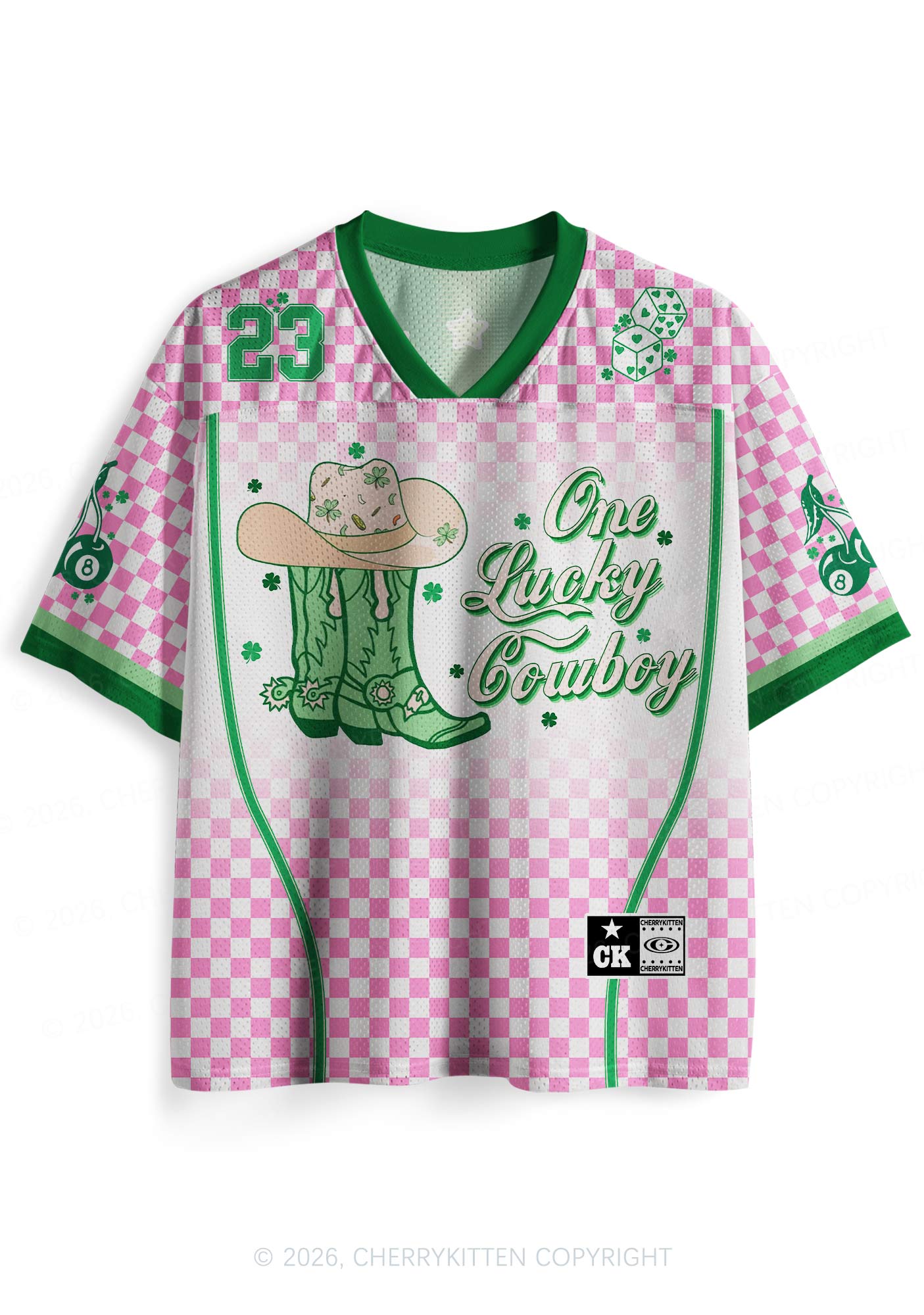 Custom One Lucky Cowboy St Patricks Y2K Sport Jersey Shirts Cherrykitten
