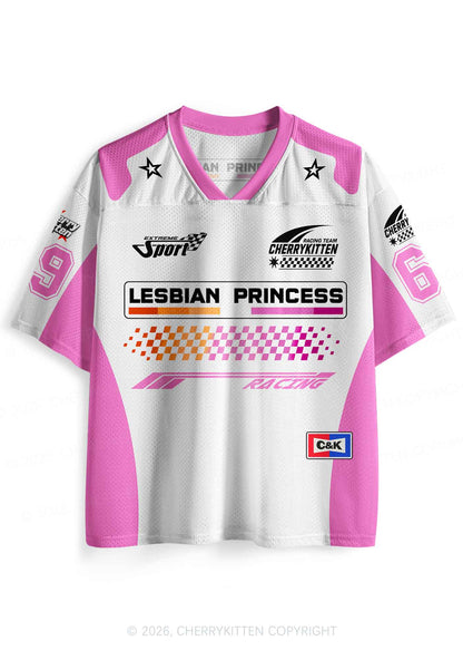 White Lesbian Princess Pride Y2K Sport Jersey Shirts Cherrykitten