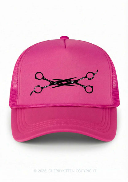 Pink Scissors Pride Y2K Trucker Hat Cherrykitten