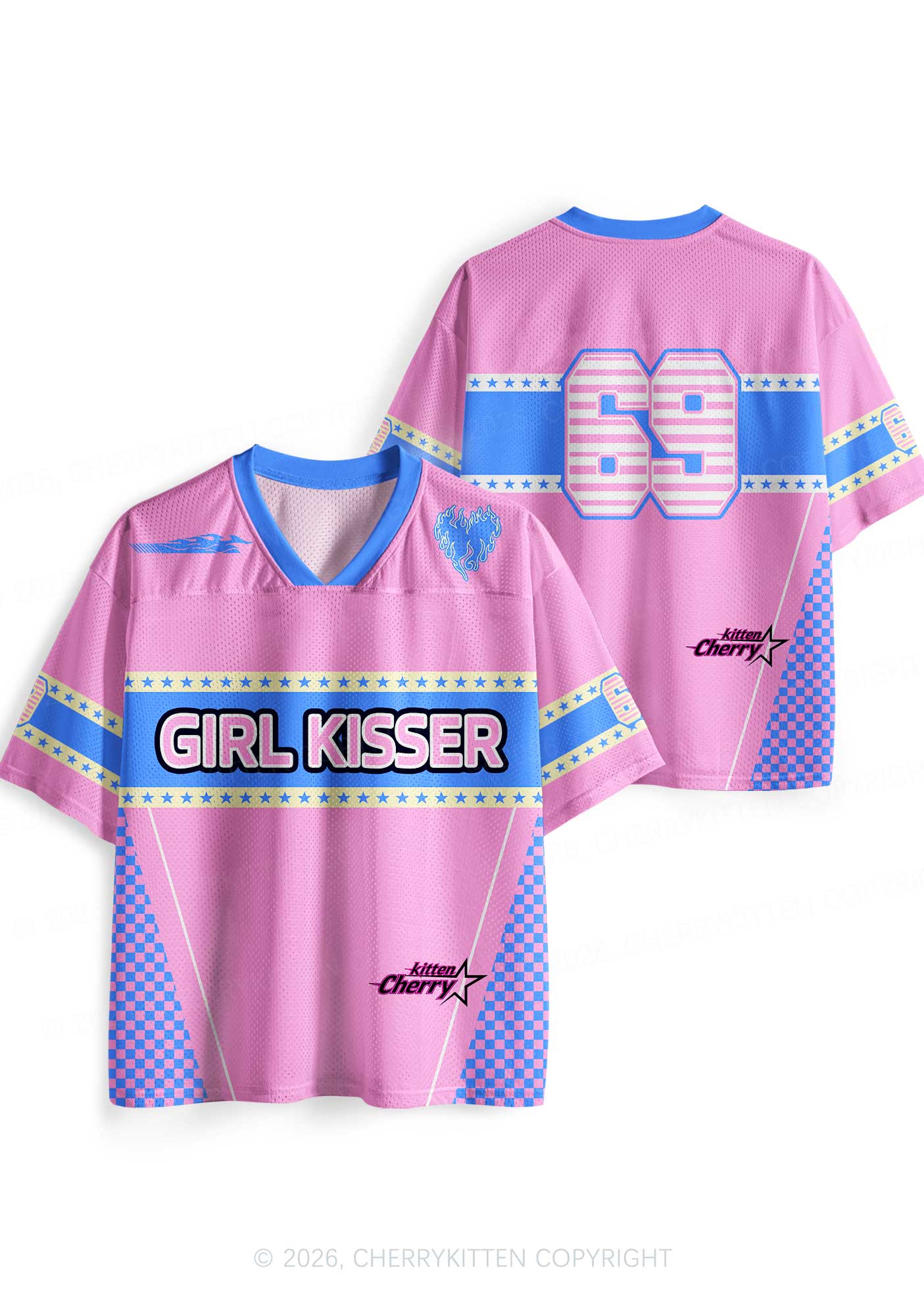 Pink Girl Kisser Pride Y2K Sport Jersey Shirts Cherrykitten
