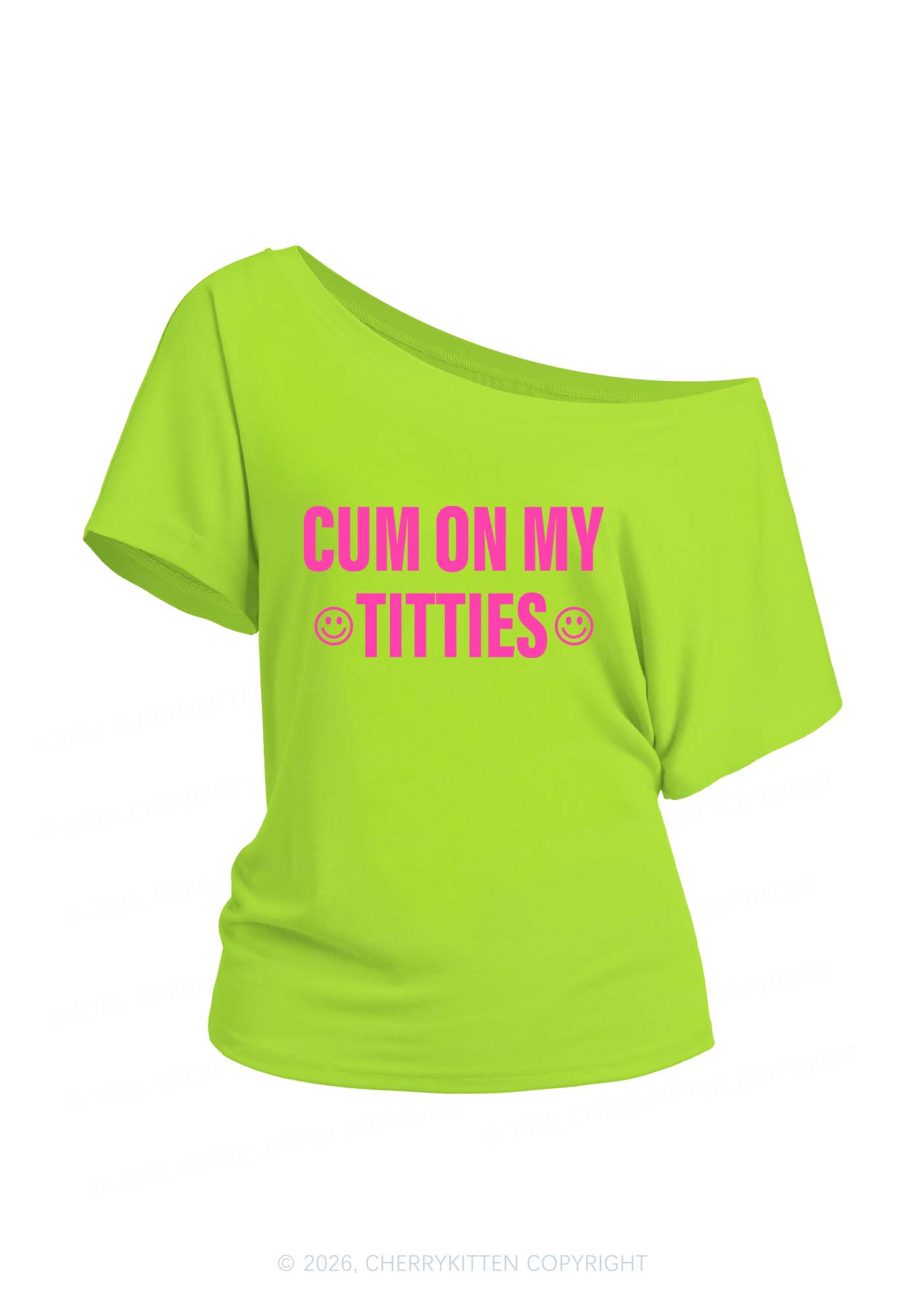 Cxm On My Txtties Y2K Off Shoulder Tee Cherrykitten