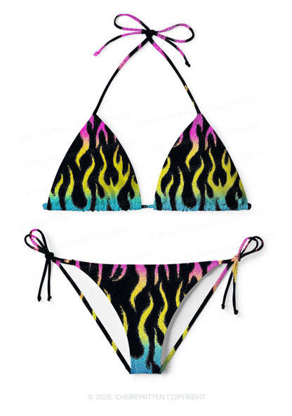 Pansexuality Flame Pride Y2K Print Bikini Set Cherrykitten