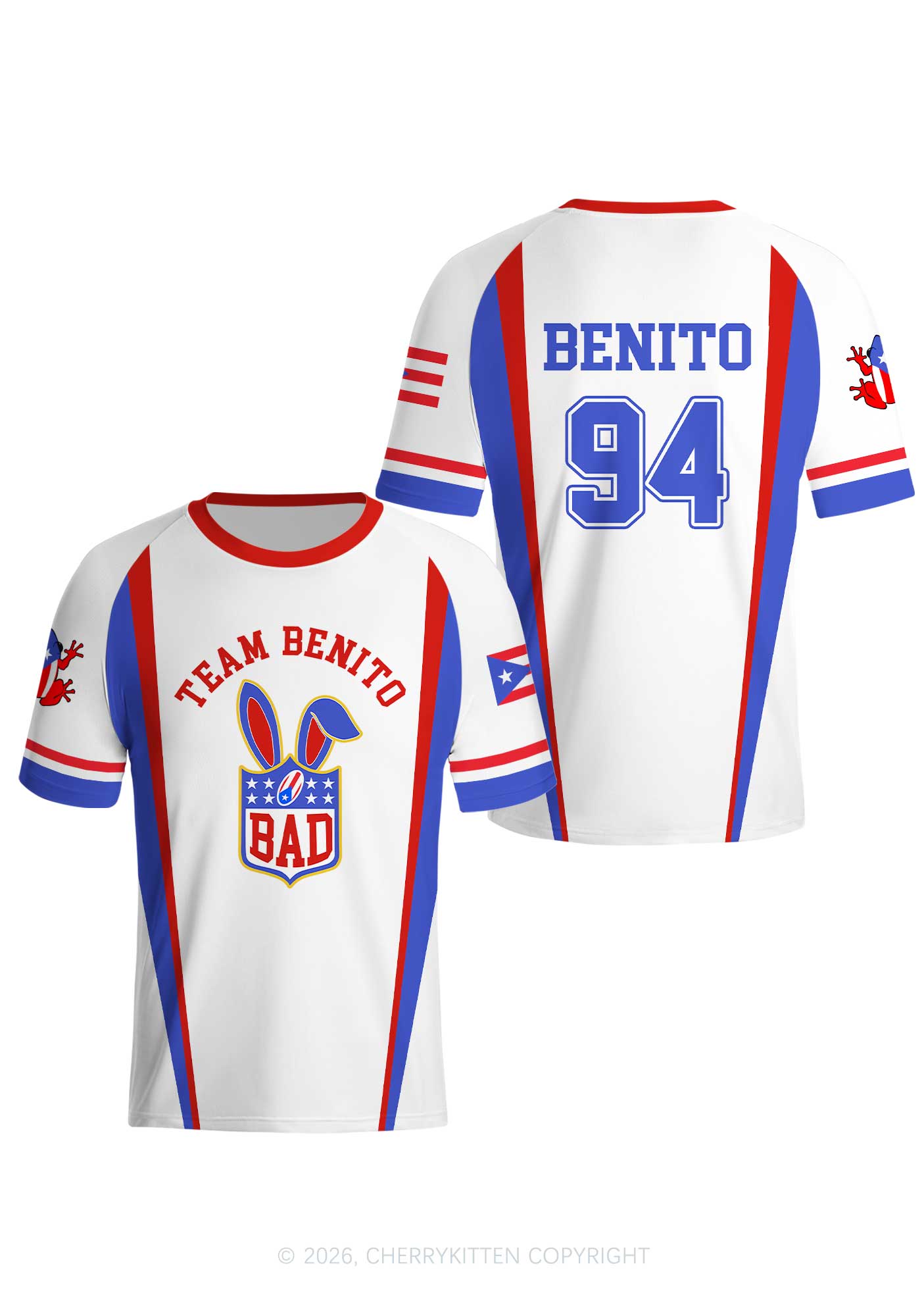 White Football Bunny Y2K Football Jersey Shirts Cherrykitten