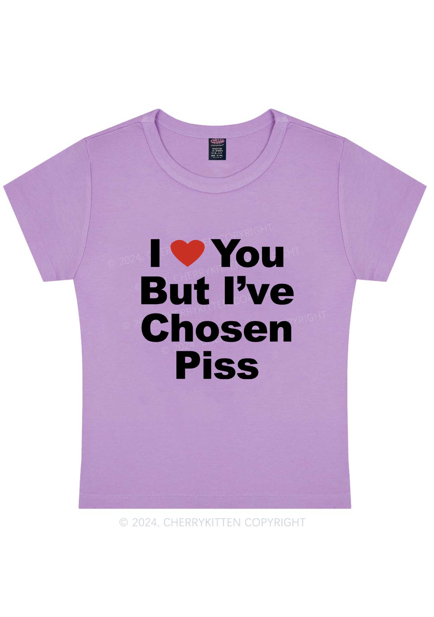Curvy I've Chosen Piss Y2K Baby Tee Cherrykitten