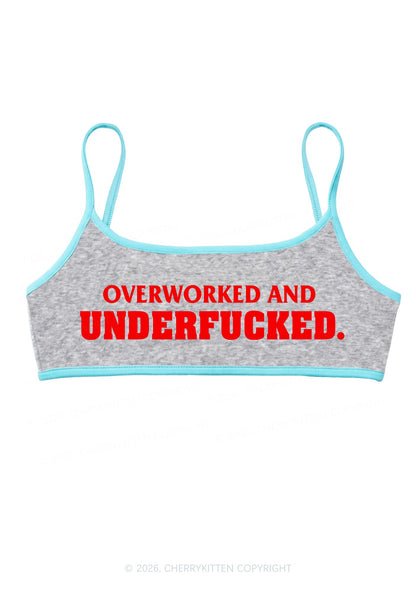 Overworked And Underfxxked Y2K Super Crop Cami Cherrykitten
