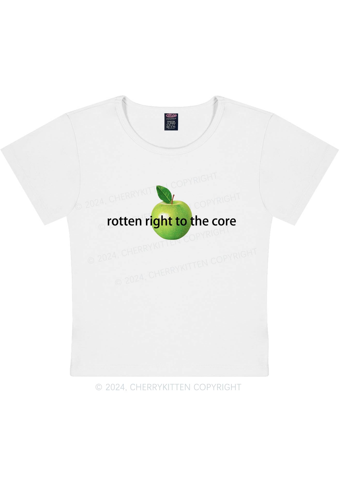 Rotten Right To The Core Y2K Baby Tee Cherrykitten