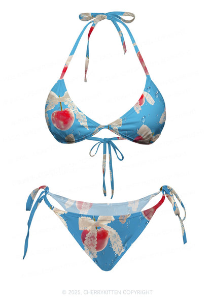 Lace Cherry Y2K Print Bikini Set Cherrykitten