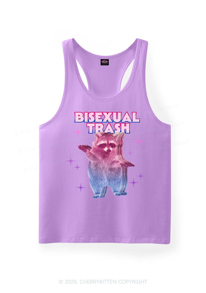 Bisexual Trash Raccoon Pride Y2K Men Racerback Tank Top Cherrykitten
