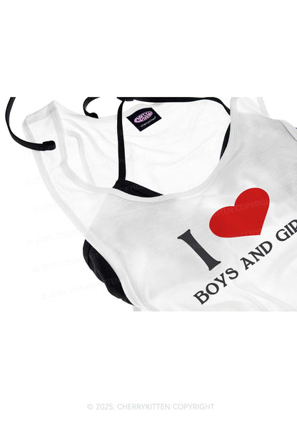I Love Boys and Girls Pride Y2K Sheer Boyfriend Tank Cherrykitten