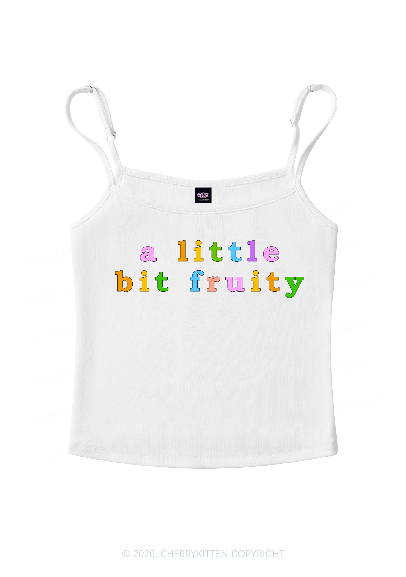 A Little Bit Fruity Pride Y2K Spaghetti Strap Cami Cherrykitten