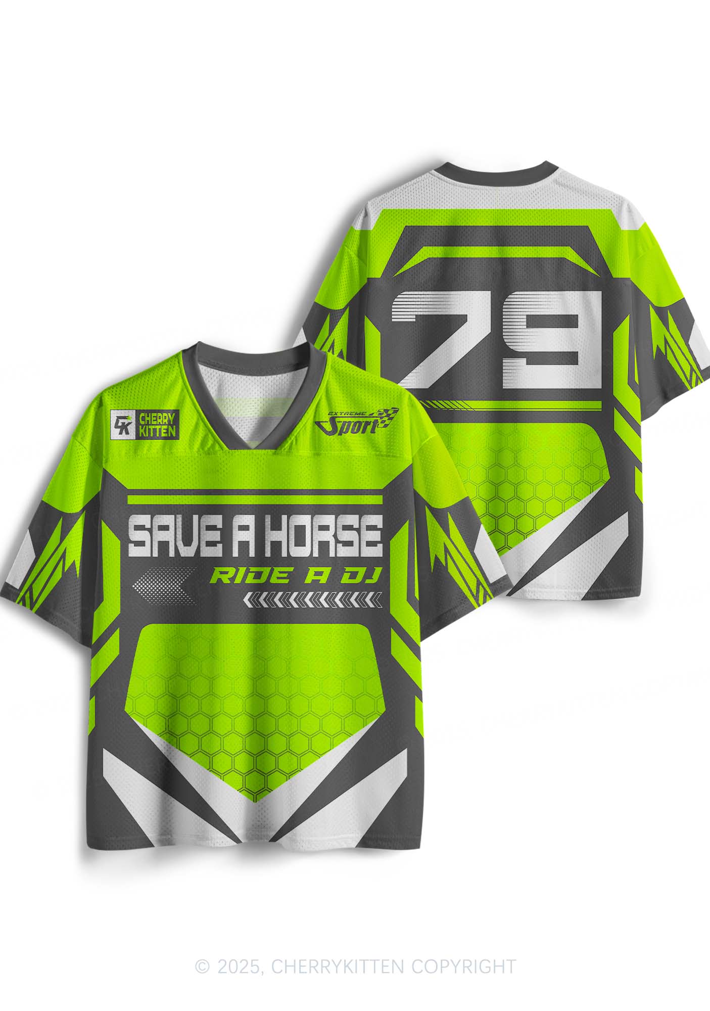 Custom Green Ride A DJ Y2K Sport Jersey Shirts Cherrykitten