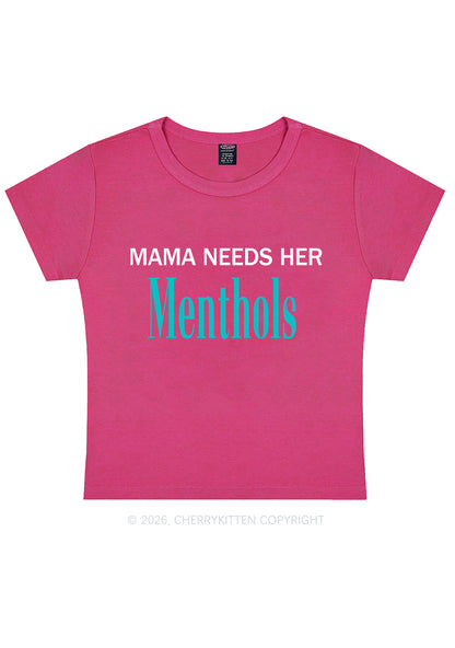 Mama Needs Her Menthols Y2K Baby Tee Cherrykitten
