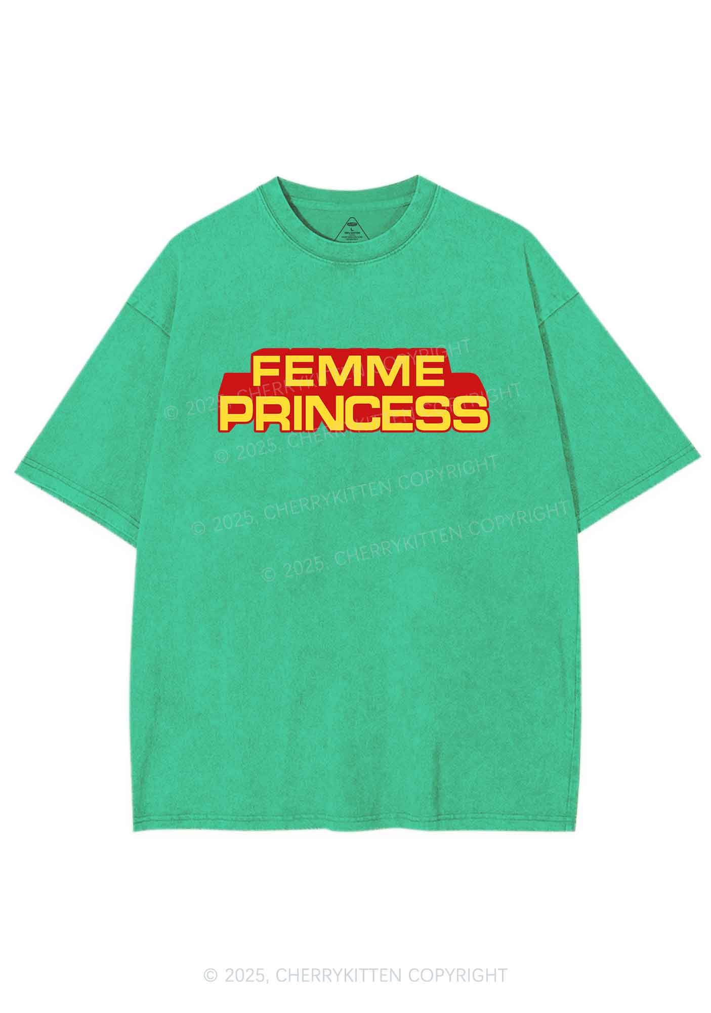 Femme Princess Pride Y2K Shirts Washed Tee Cherrykitten