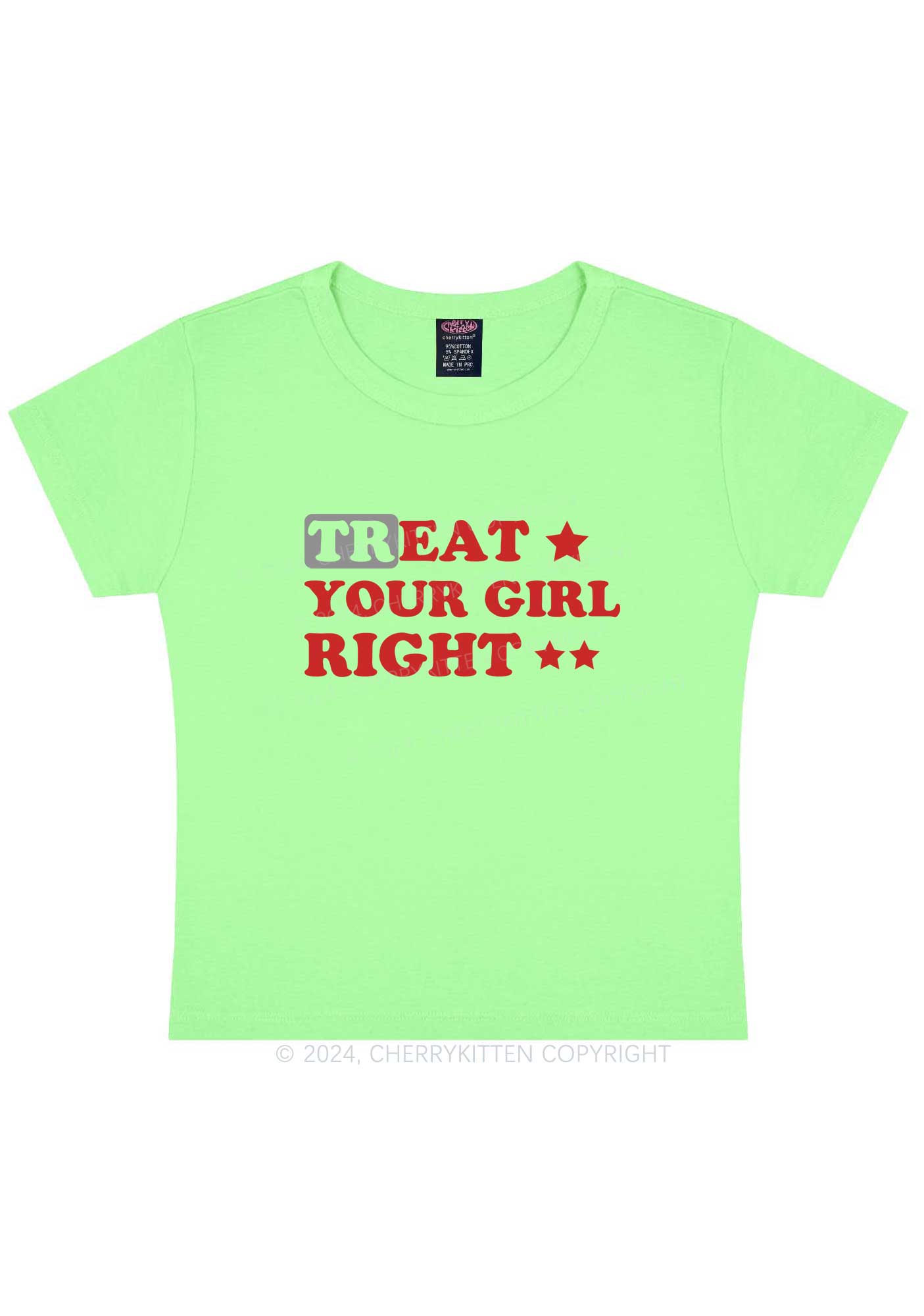 Treat Your Girl Right Y2K Baby Tee Cherrykitten