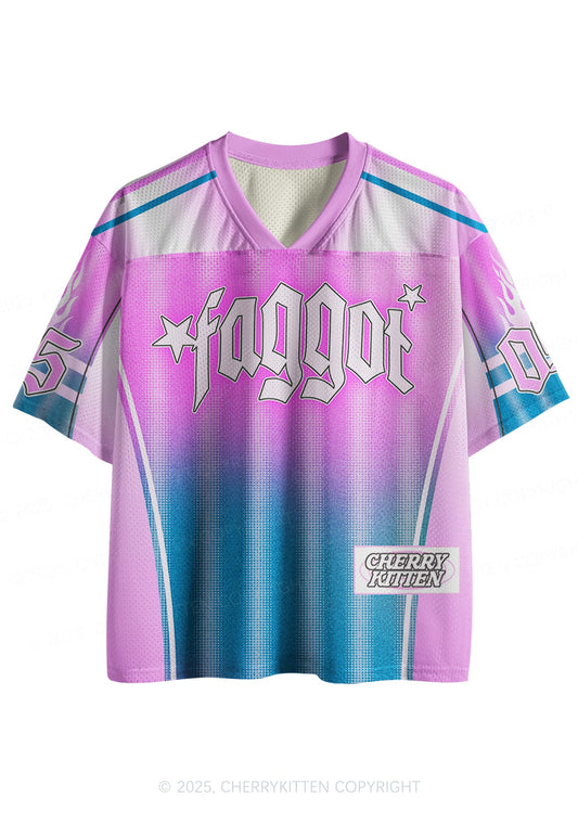 Custom Blue Gradient Faggot Pride Y2K Sport Jersey Shirts Cherrykitten