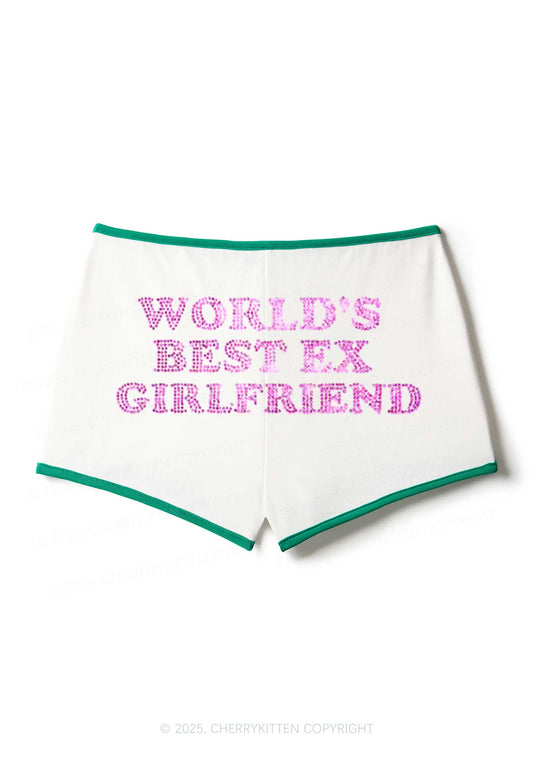 Rhinestone Best Ex Girlfriend Y2K Booty Shorts Cherrykitten