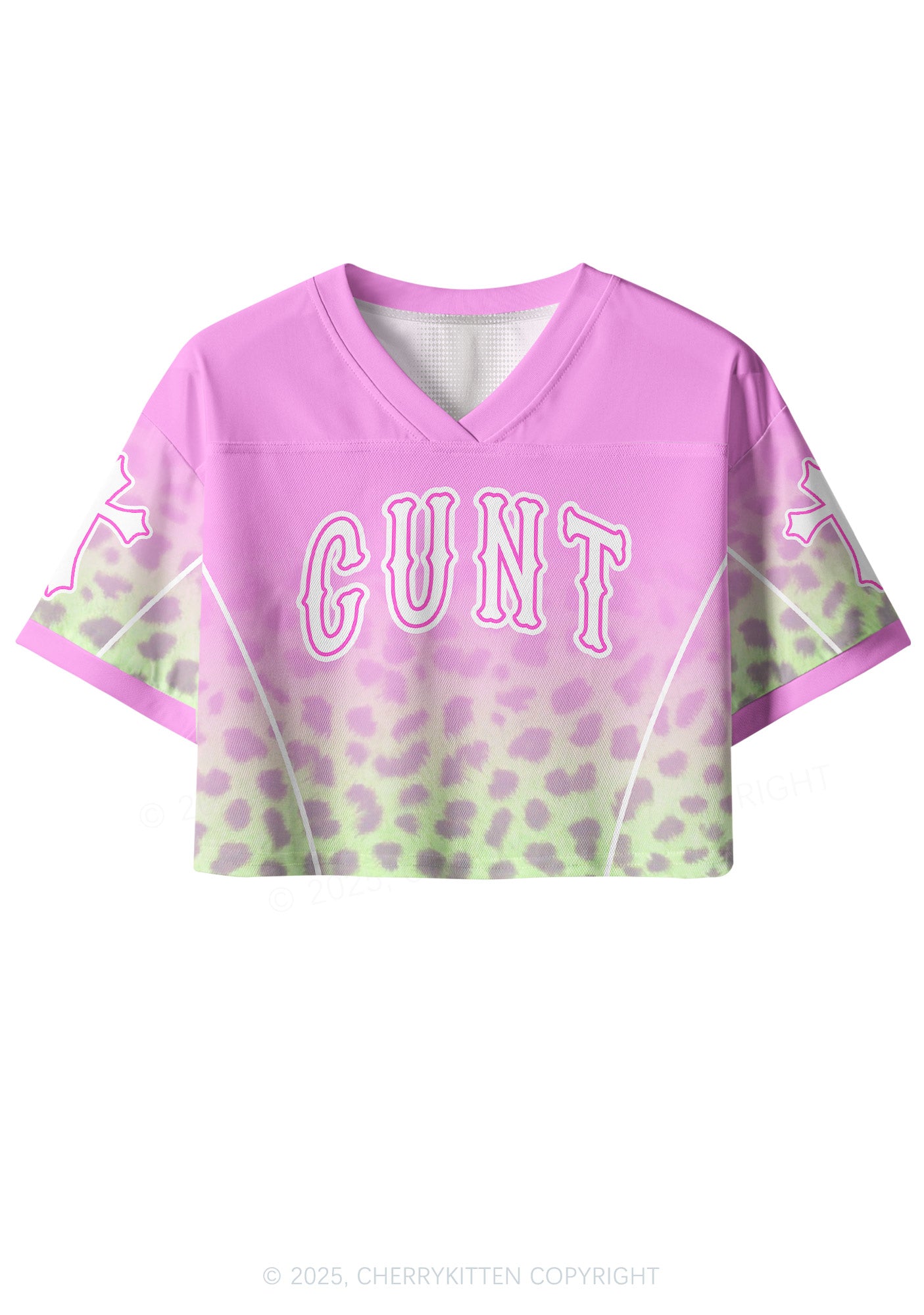 Custom Pink Leopard Cxxt Y2K Crop Sport Jersey Shirts Cherrykitten