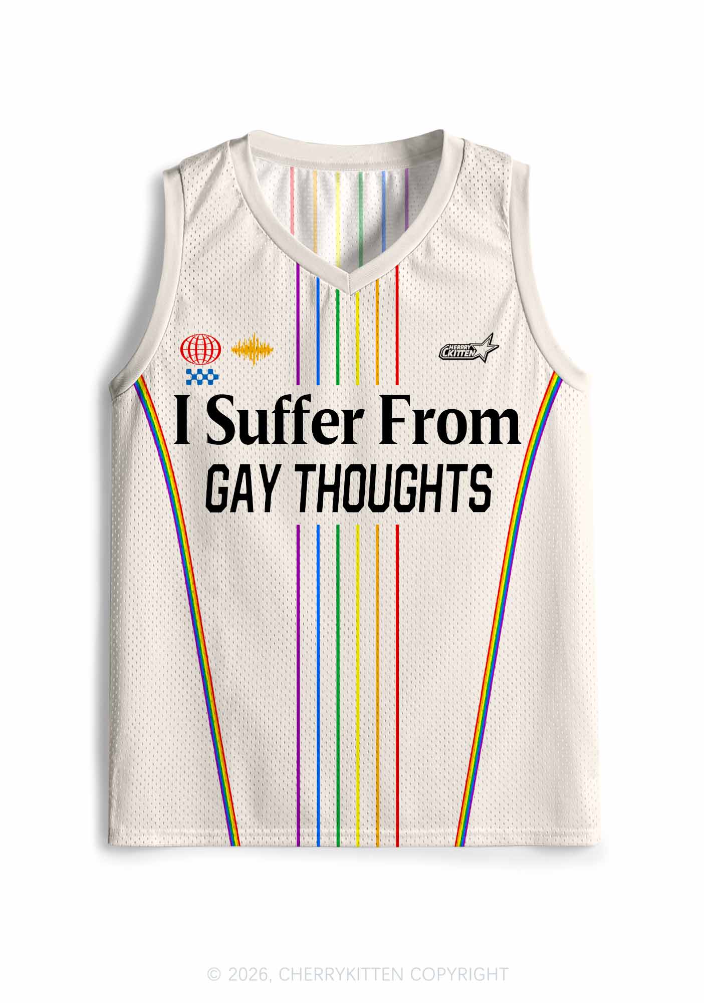 I Suffer From Gay Thoughts Pride Y2K Sport Jersey Tank Cherrykitten
