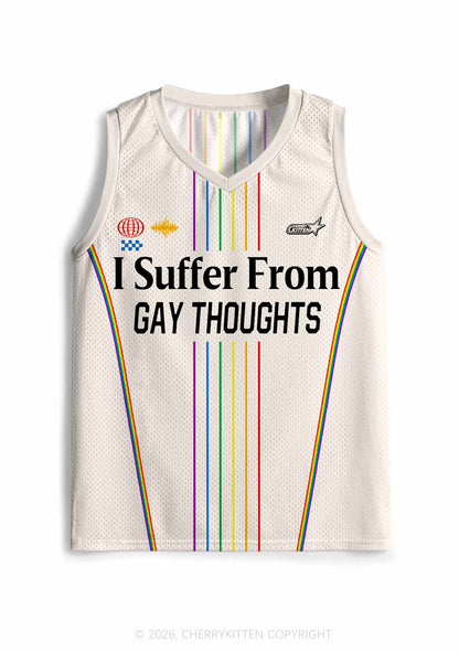 I Suffer From Gay Thoughts Pride Y2K Sport Jersey Tank Cherrykitten