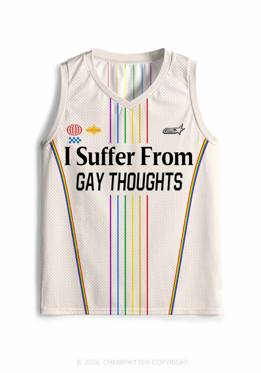 I Suffer From Gay Thoughts Pride Y2K Sport Jersey Tank Cherrykitten