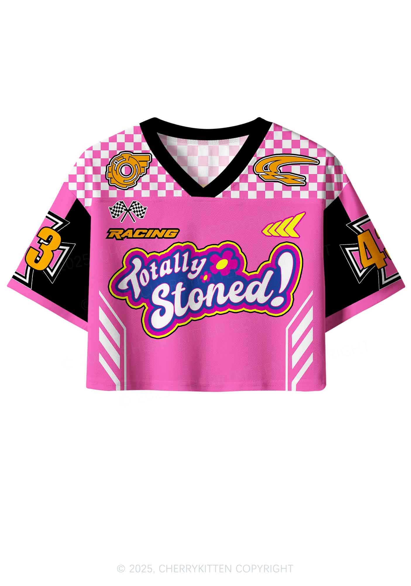 Custom Totally Stoned Y2K Crop Sport Jersey Shirts Cherrykitten