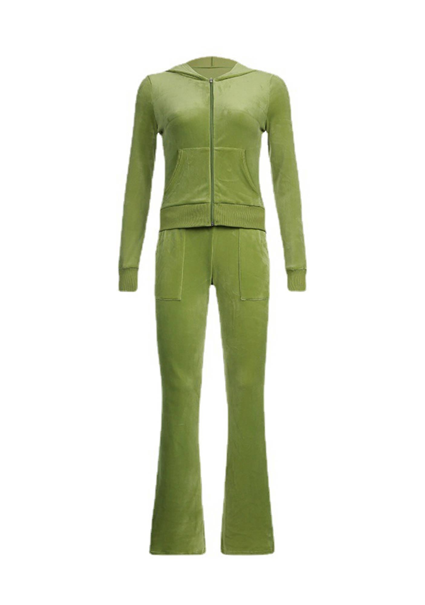 Vintage Velvet Casual Tracksuit Set Cherrykitten