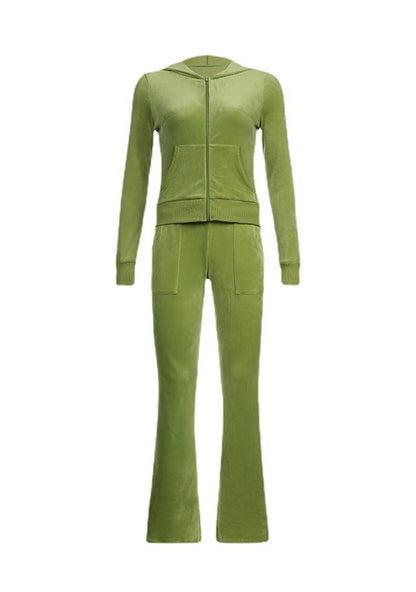 Vintage Velvet Casual Tracksuit Set Cherrykitten