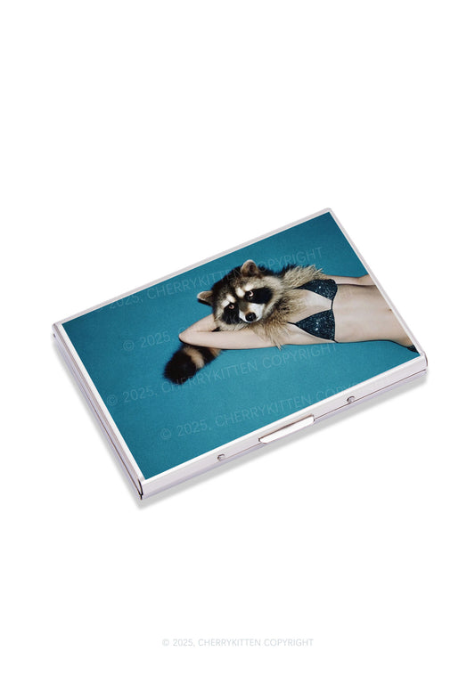 Bikini Raccoon Y2K Mirror Cigarette Case Cherrykitten
