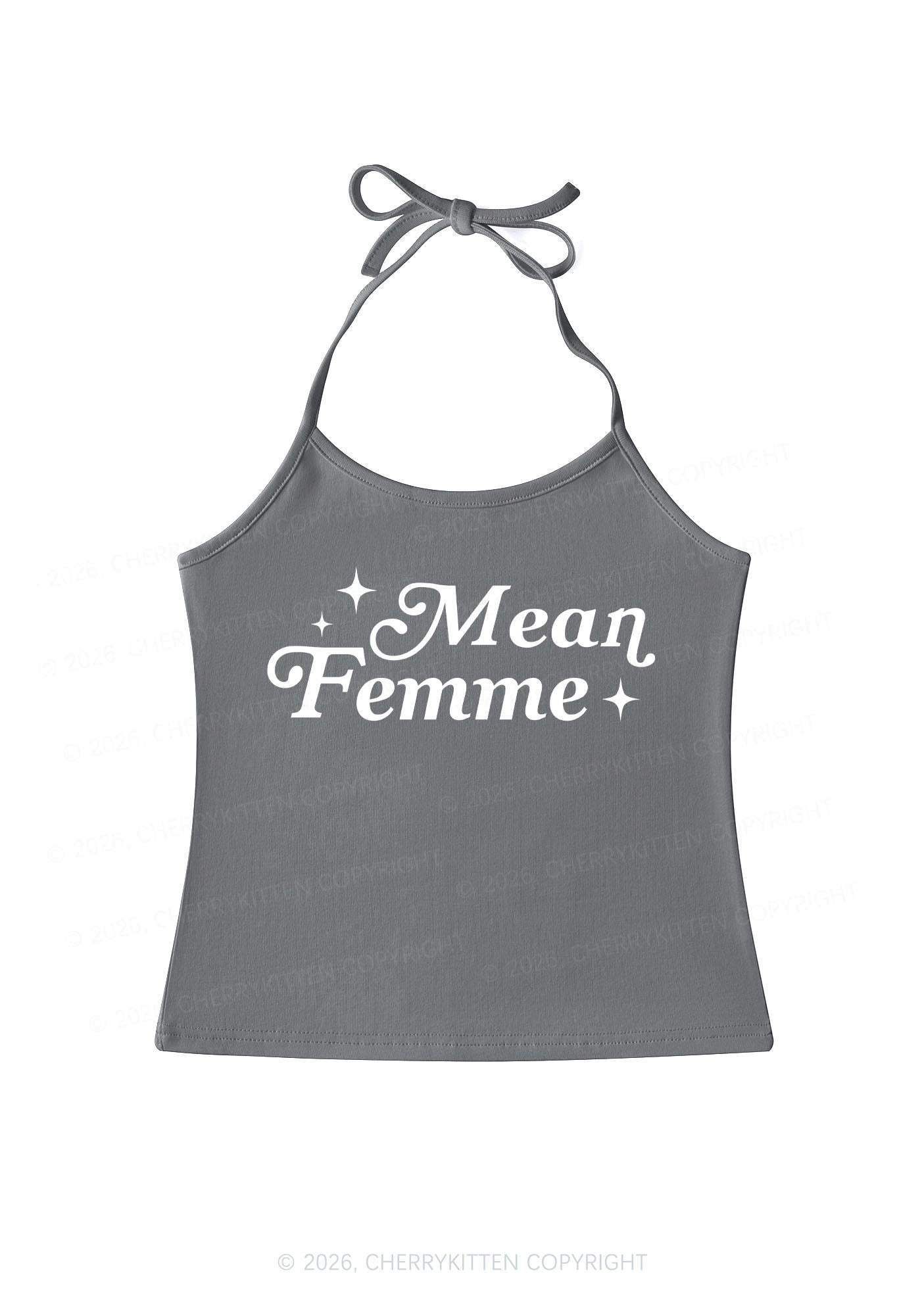Mean Femme Pride Y2K Halter Neck Cami Cherrykitten