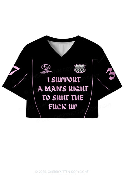 Custom I Support A Mans Right Y2K Crop Sport Jersey Shirts Cherrykitten