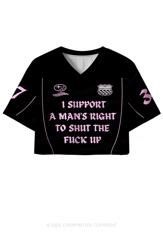 Custom I Support A Mans Right Y2K Crop Sport Jersey Shirts Cherrykitten