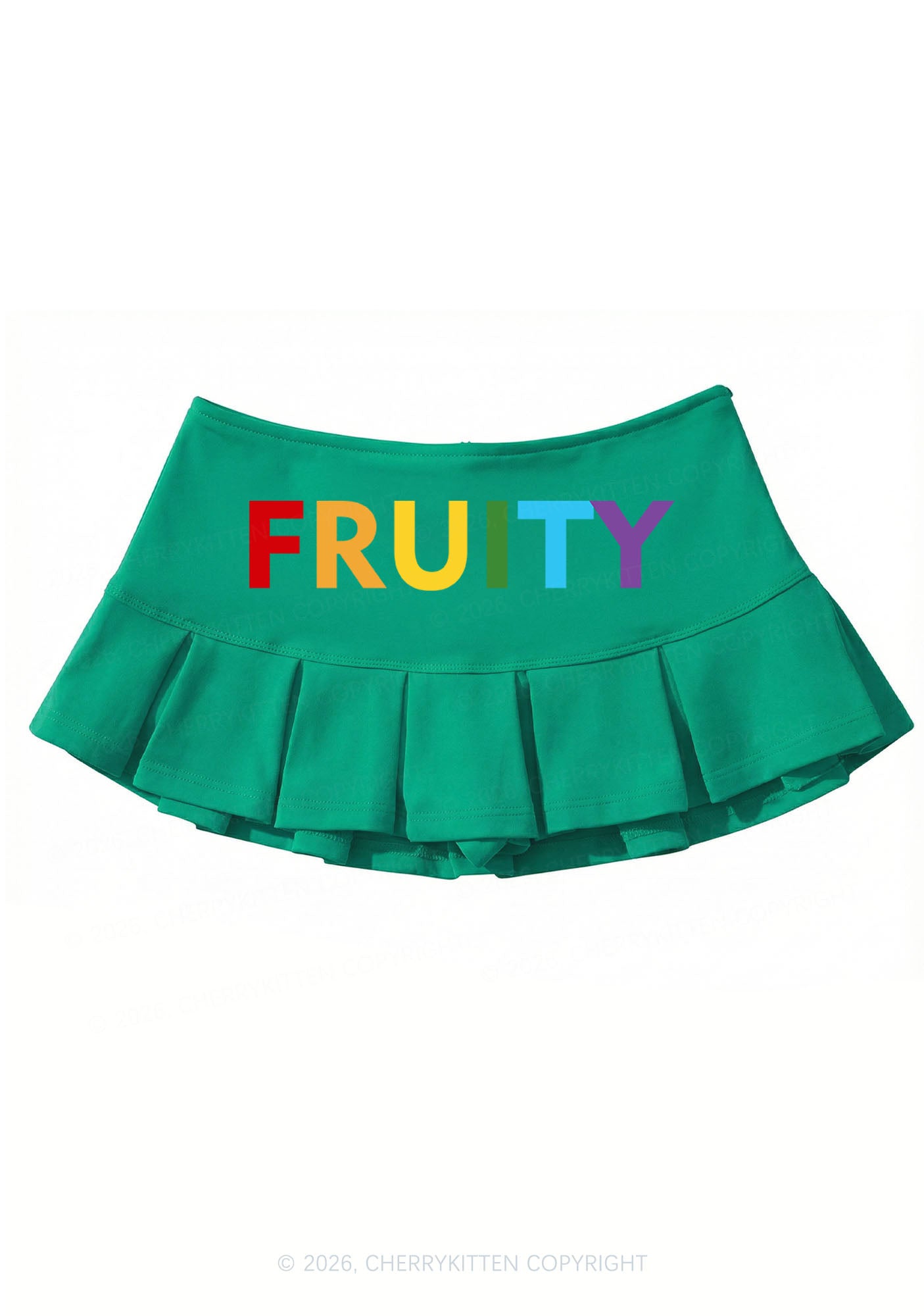 Rainbow Fruity Pride Y2K Mini Pleated Skirts Cherrykitten