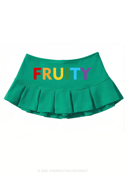 Rainbow Fruity Pride Y2K Mini Pleated Skirts Cherrykitten