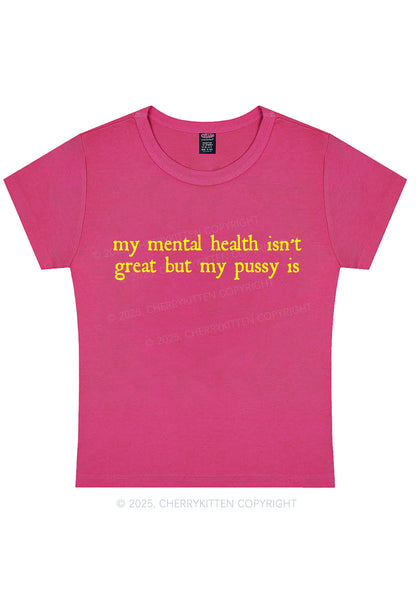 Curvy Great Mental Health Y2K Baby Tee Cherrykitten
