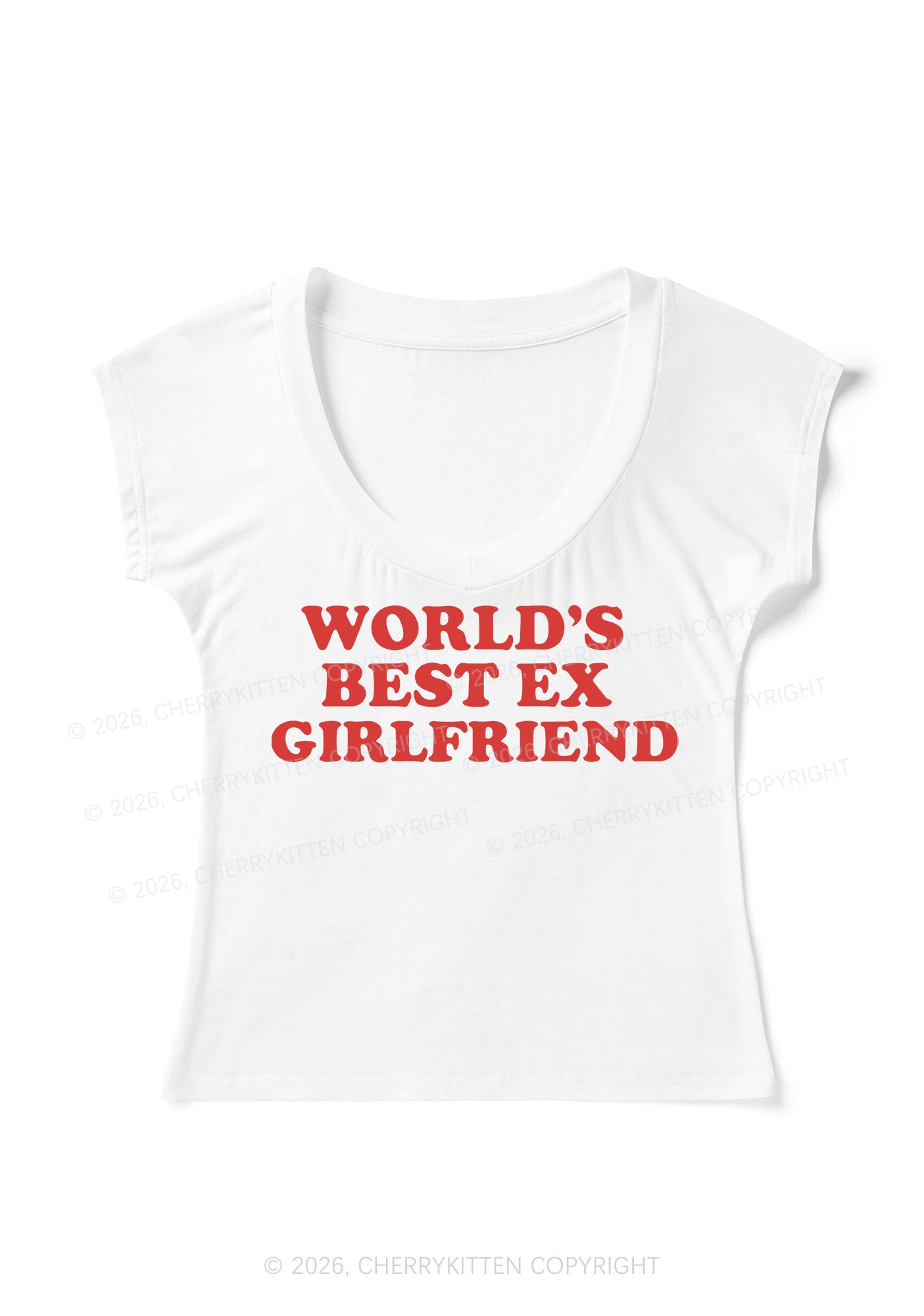 Best Ex Girlfriend Y2K V Neck T Shirts Cherrykitten