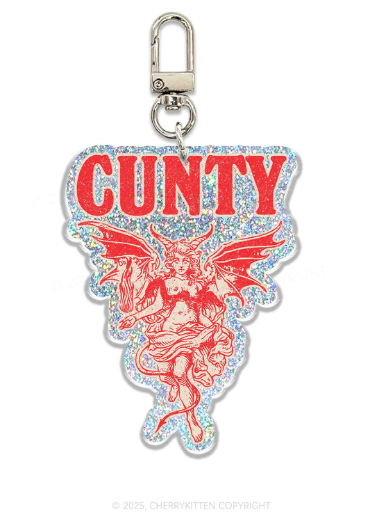 Cunty Satan 1Pc Y2K Glitter Keychain Cherrykitten