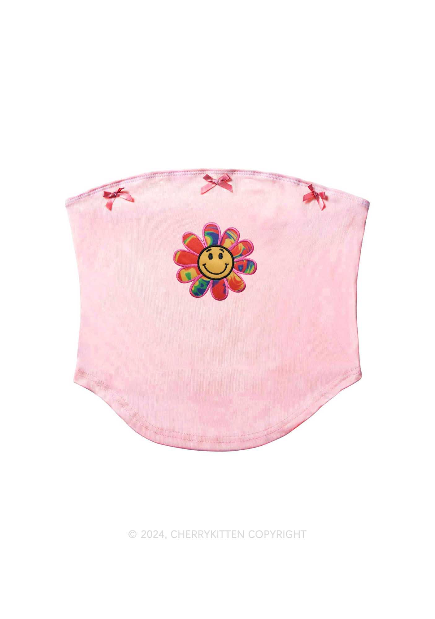 Sunflower Y2K Pink Bow Tie Tube Top Cherrykitten