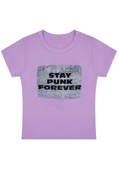 Stay Punk Forever Y2K Baby Tee