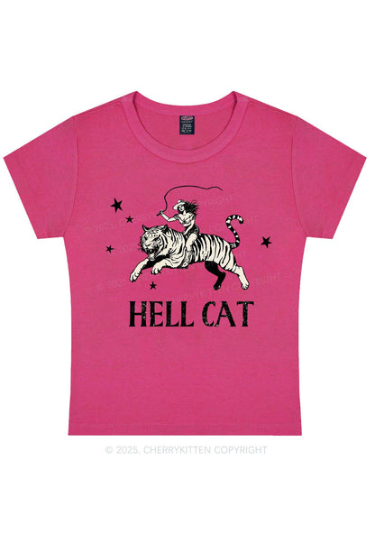Cowgirl Hell Cat Y2K Baby Tee Cherrykitten
