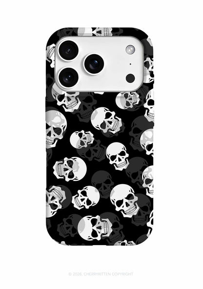 Halloween White Skull On Black Y2K Phone Case Cherrykitten