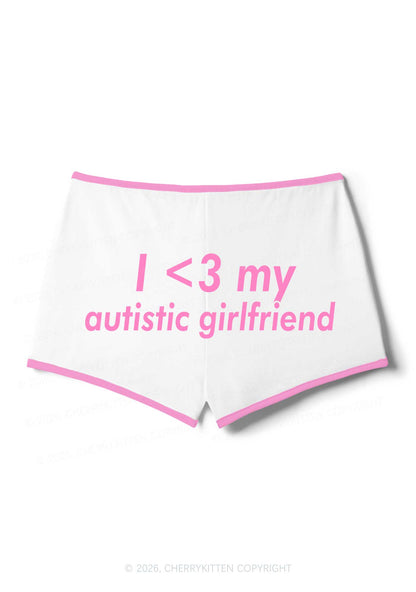 I Love My Autistic GF Valentine's Day Y2K Booty Shorts Cherrykitten