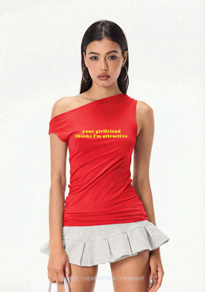 Im Attractive Pride Y2K Off Shoulder Tank Top Cherrykitten