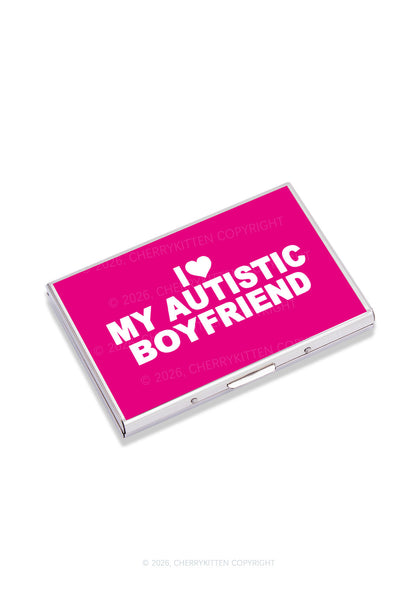 I Love My Autistic GF BF Valentine's Day Y2K Mirror Cigarette Case Cherrykitten