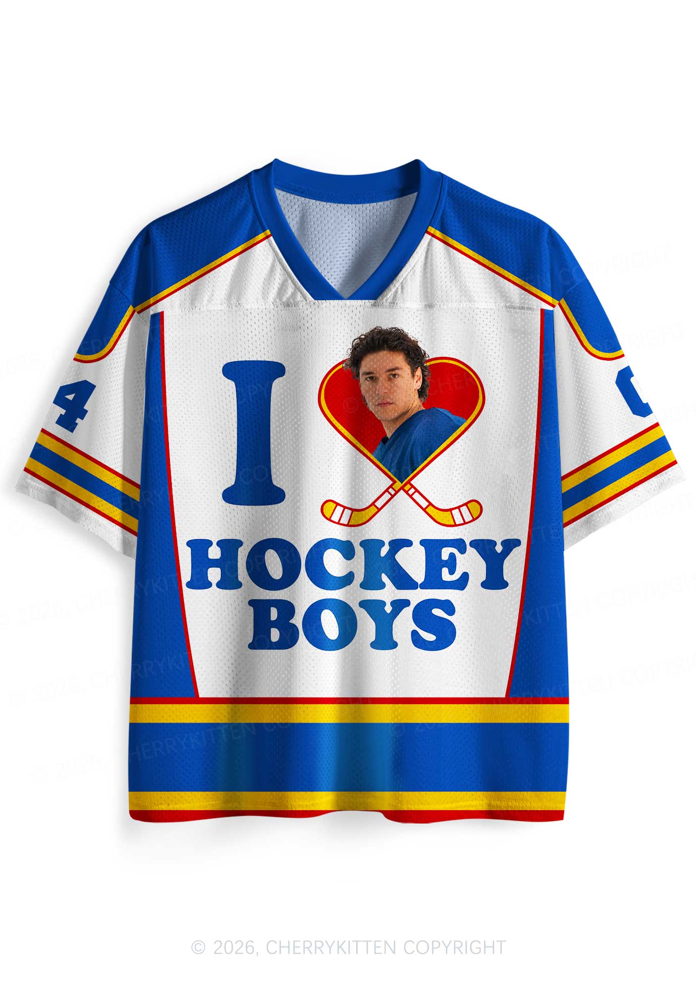 I Love Hockey Boy DL Y2K Sport Jersey Shirts Cherrykitten