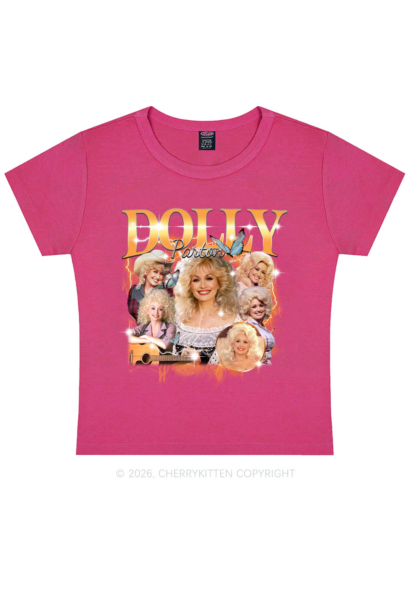 DP Vintage Portrait Y2K Baby Tee Cherrykitten